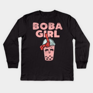 Boba Girl Kids Long Sleeve T-Shirt